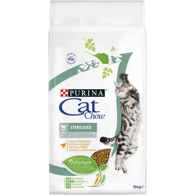 Croquettes chats sterilises Cat Chow Riche en poulet 10kg Purina